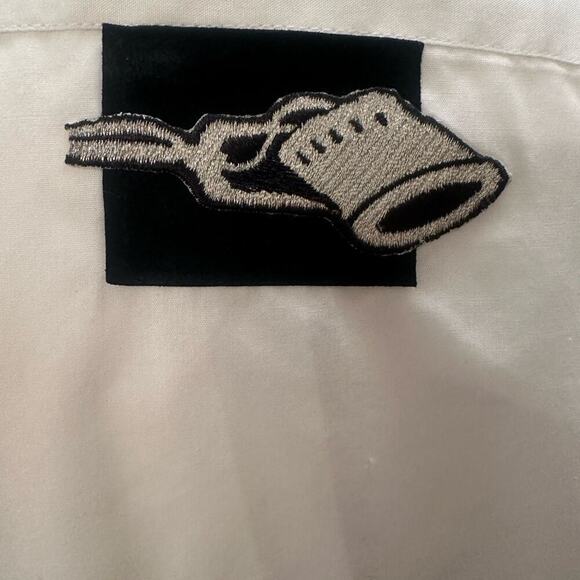 SCRAMBLE USA Unique Movie Theater Shirt. Black & White Studs on collar/shoulder - Picture 10 of 10